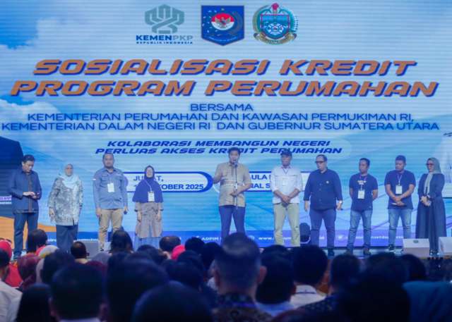 Sosialisasi Kredit Program Perumahan yang diikuti Wali Kota Medan, Rico Tri Putra Bayu Waas, Jumat (10/10/2025) di Aula Raja Inal, Kantor Gubernur Sumatera Utara.